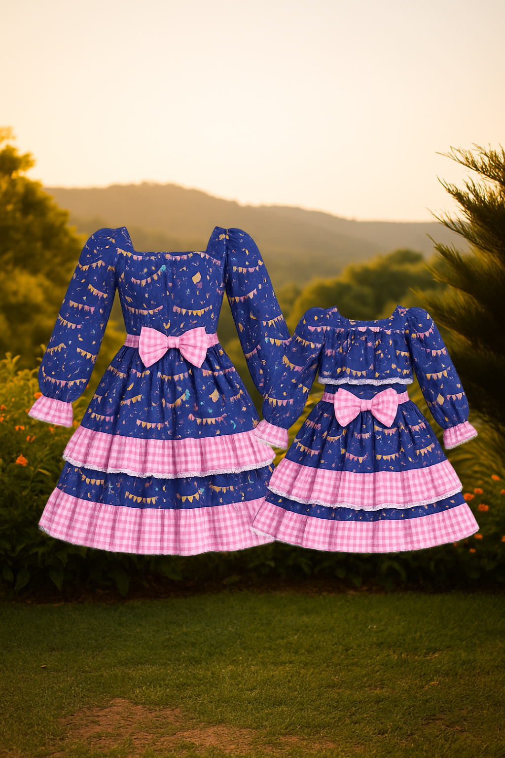 Conjunto Vestidos Juninos Mãe e Filha – Noite do Arraiá Infantil