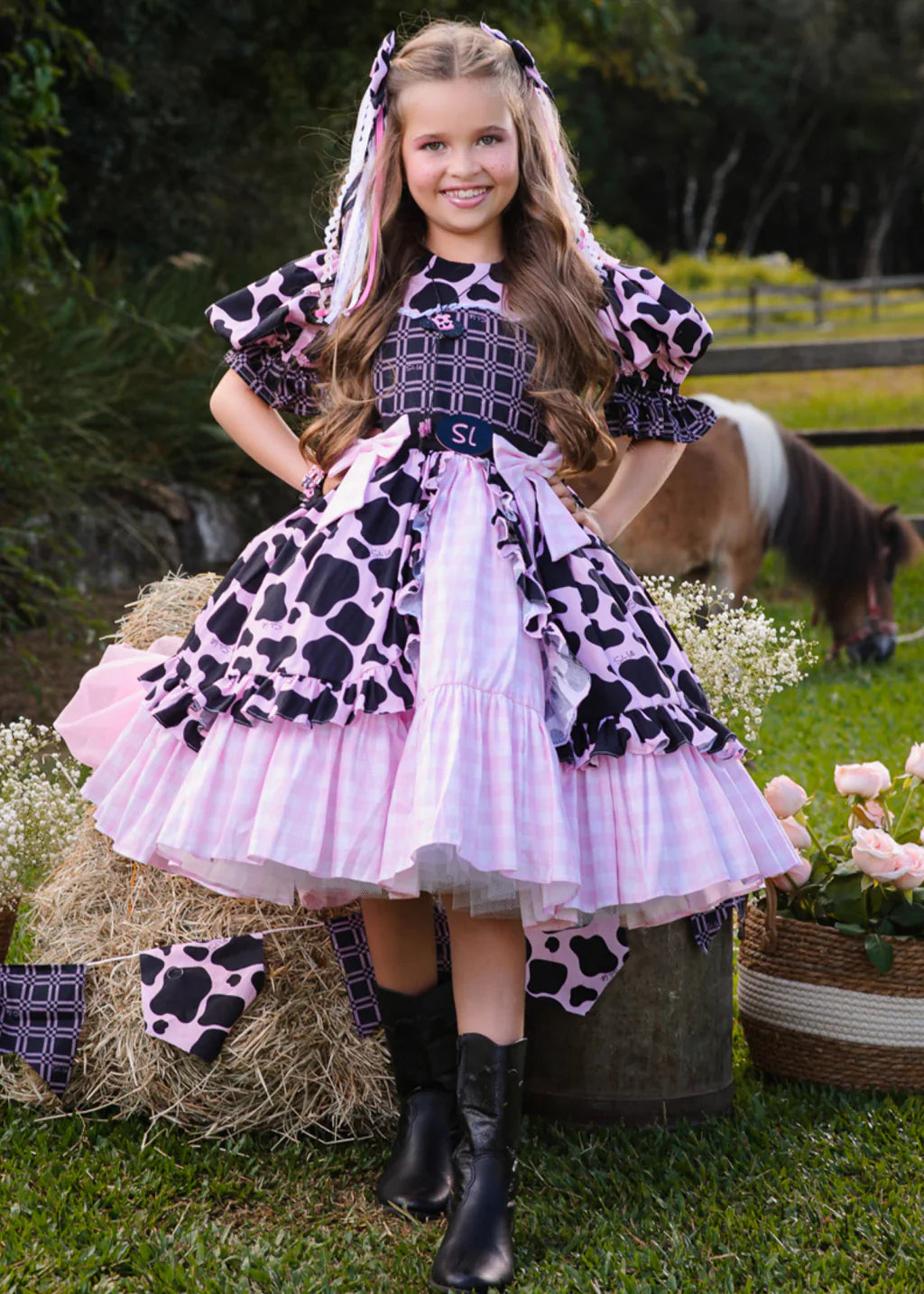 Vestido Junino Barbie Boiadeira Cowgirl
