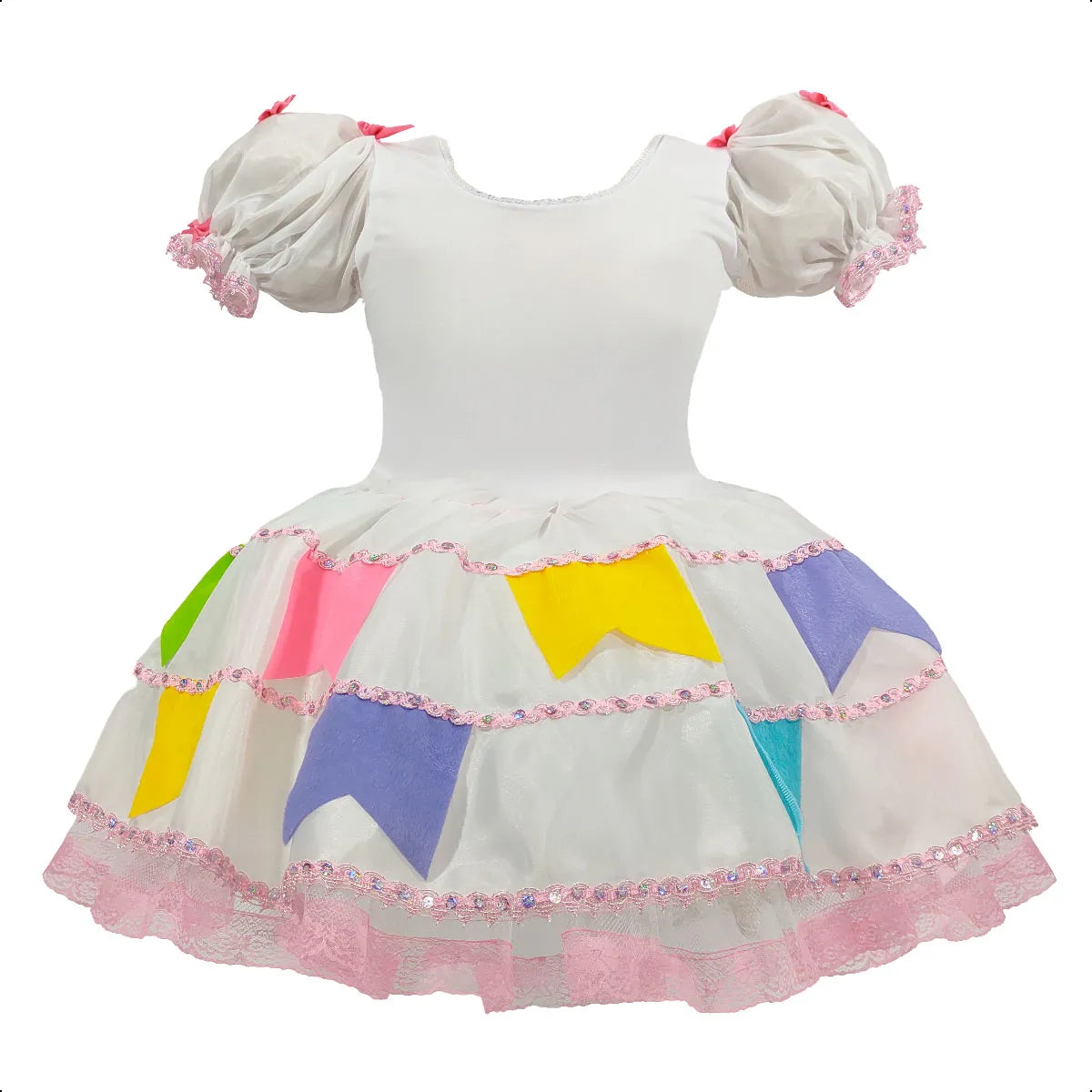 Vestido de Luxo Noiva para Festa Junina Plus Size com Tiara de Véu