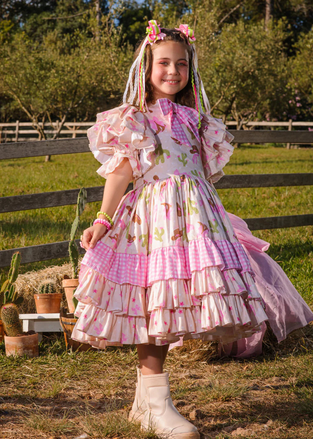 Vestido Junino Vaqueira Cactos